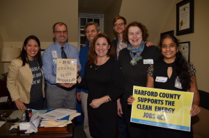 MaryAnn Lisanti with Harford County constituents supporting the Clean Energy Jobs Act