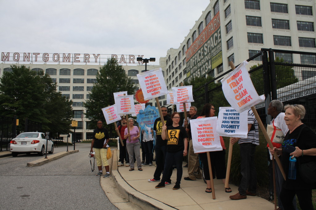 Residents marched from the rally in Carroll Park to the Maryland Department of the Environment for the hearing on BRESCO's NOx pollution.